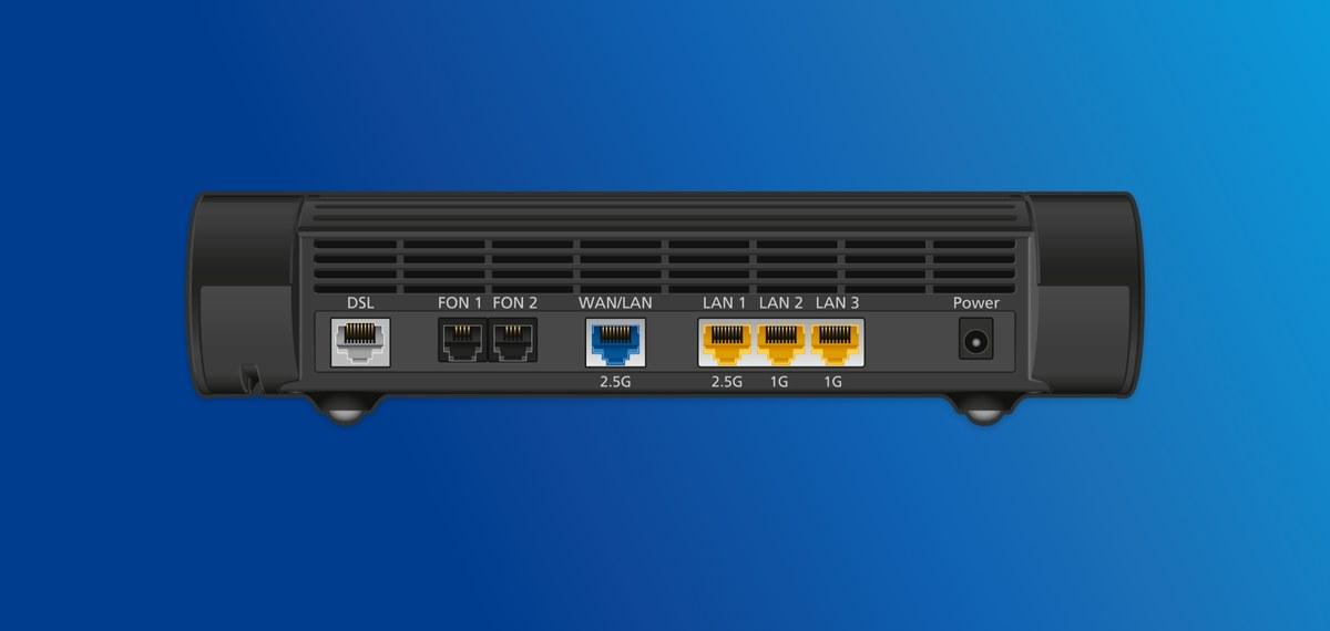 eins und eins wlan router von hinten mit diversen anschlussmoeglichkeiten