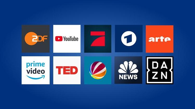 viele senderlogos aus der mediathek exemplarisch dargestellt | 1&1 viele senderlogos aus der mediathek exemplarisch dargestellt